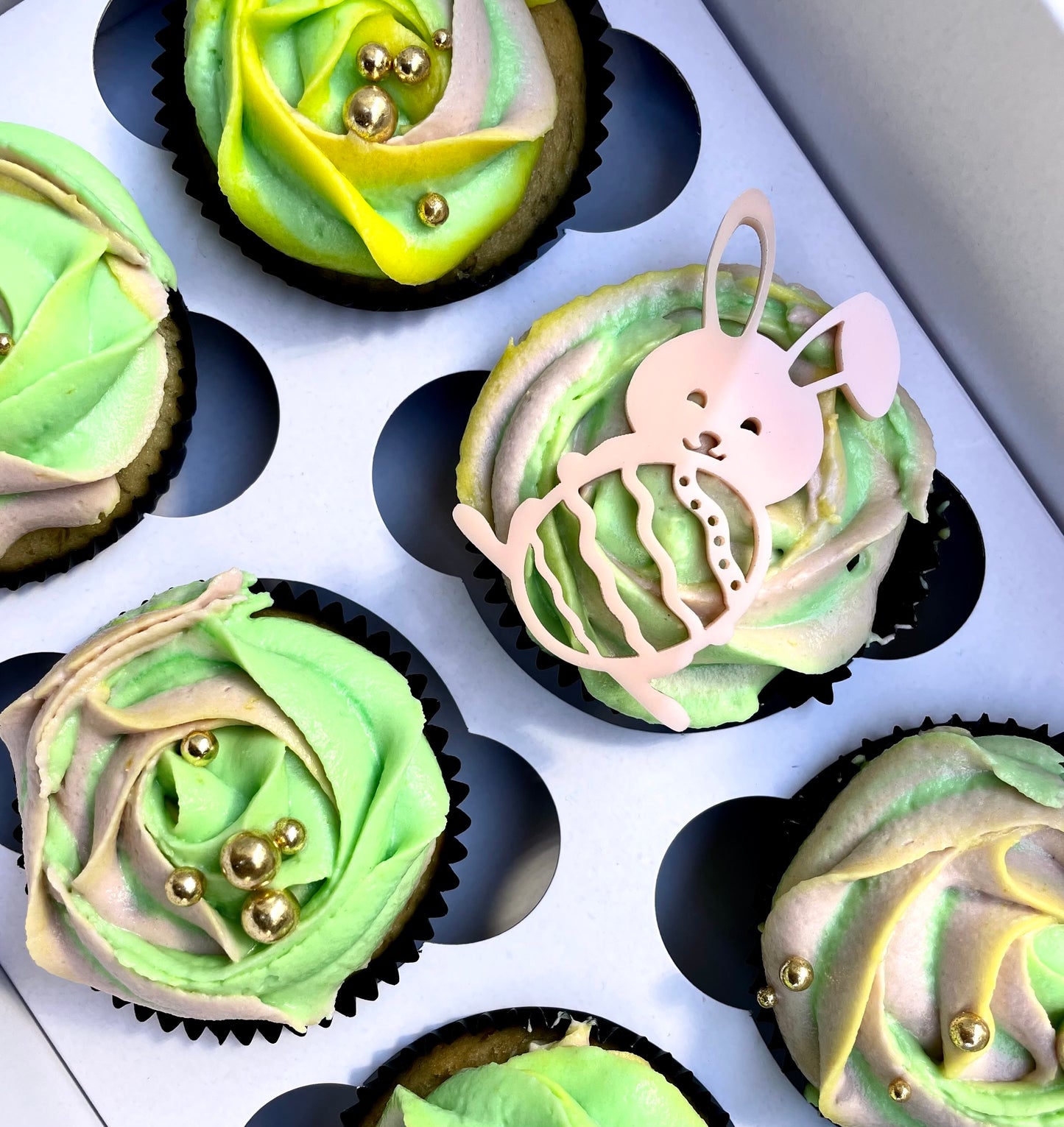 Easter Bunny Egg Cupcake Charm