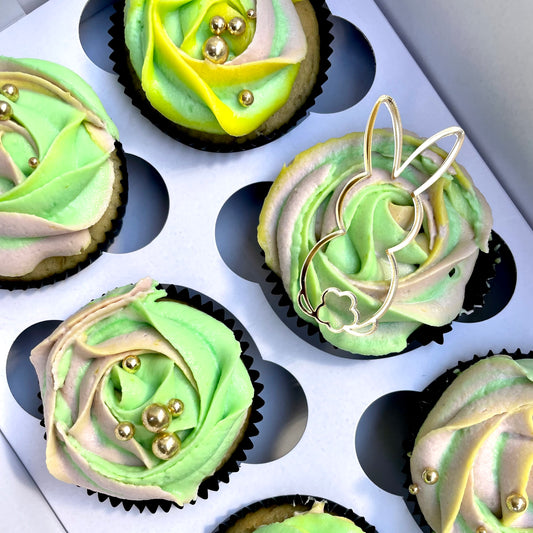 Easter Bunny Silhouette Cupcake Acrylic Charm