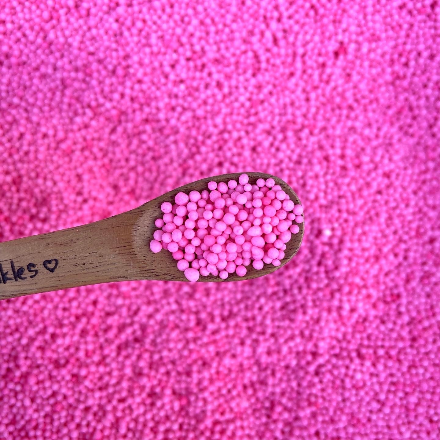 Hot Pink Hand Dyed Sugar Non Pareils