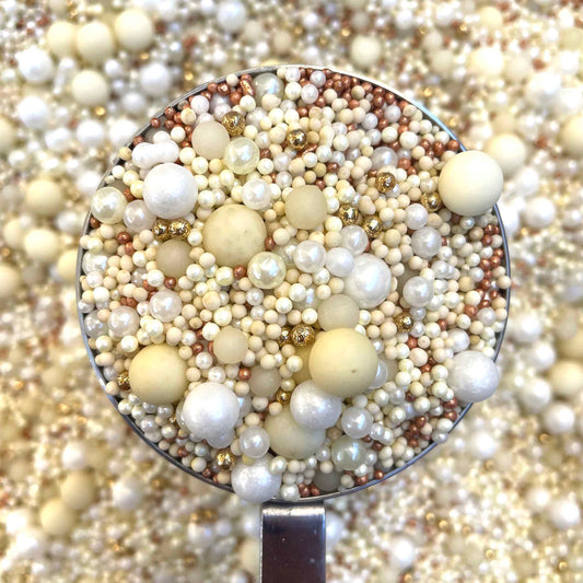 Gold, white and Ivory Cake Sprinkles