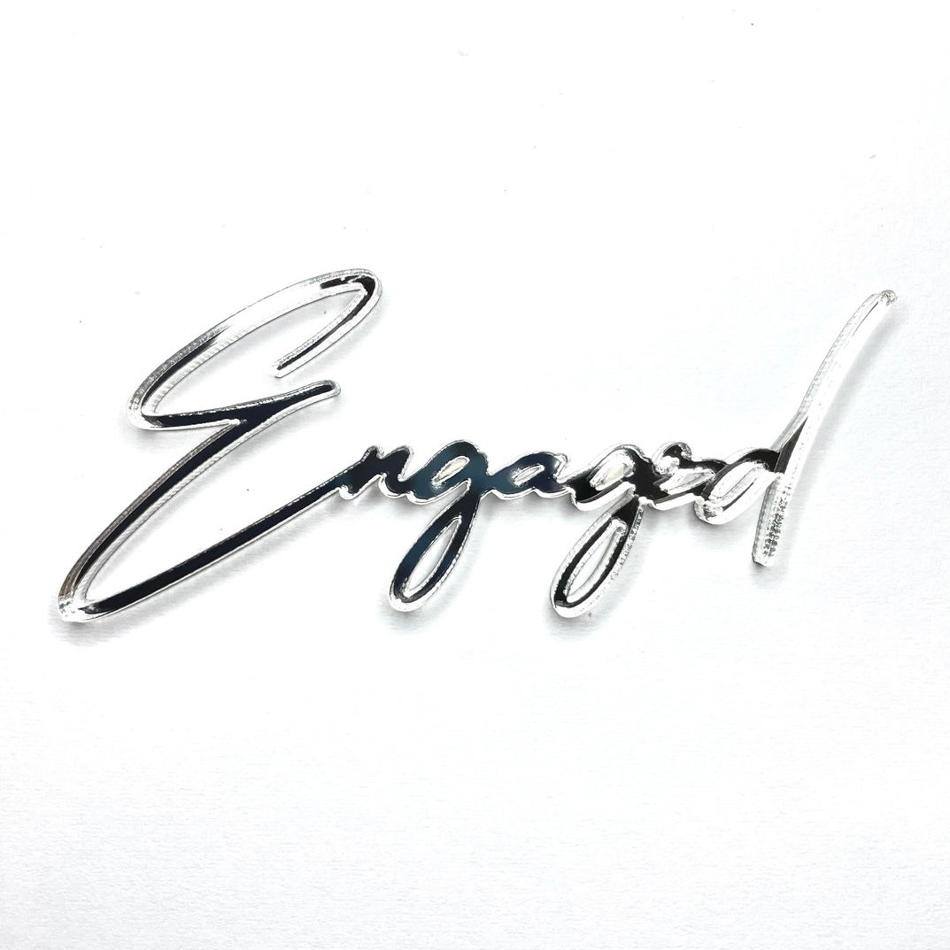 Engaged Acrylic cupcake charms