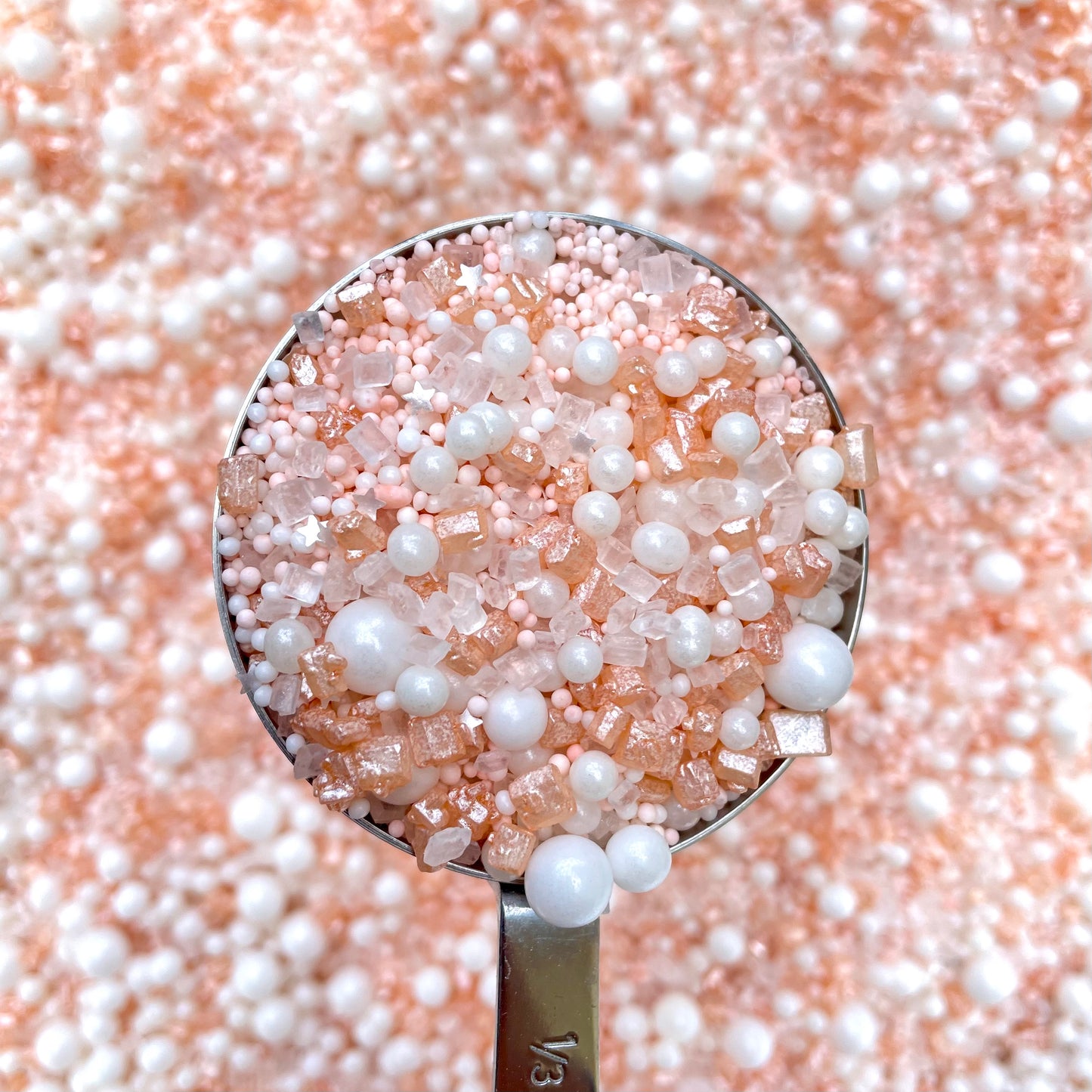 Peach and White Sugar Sprinkles