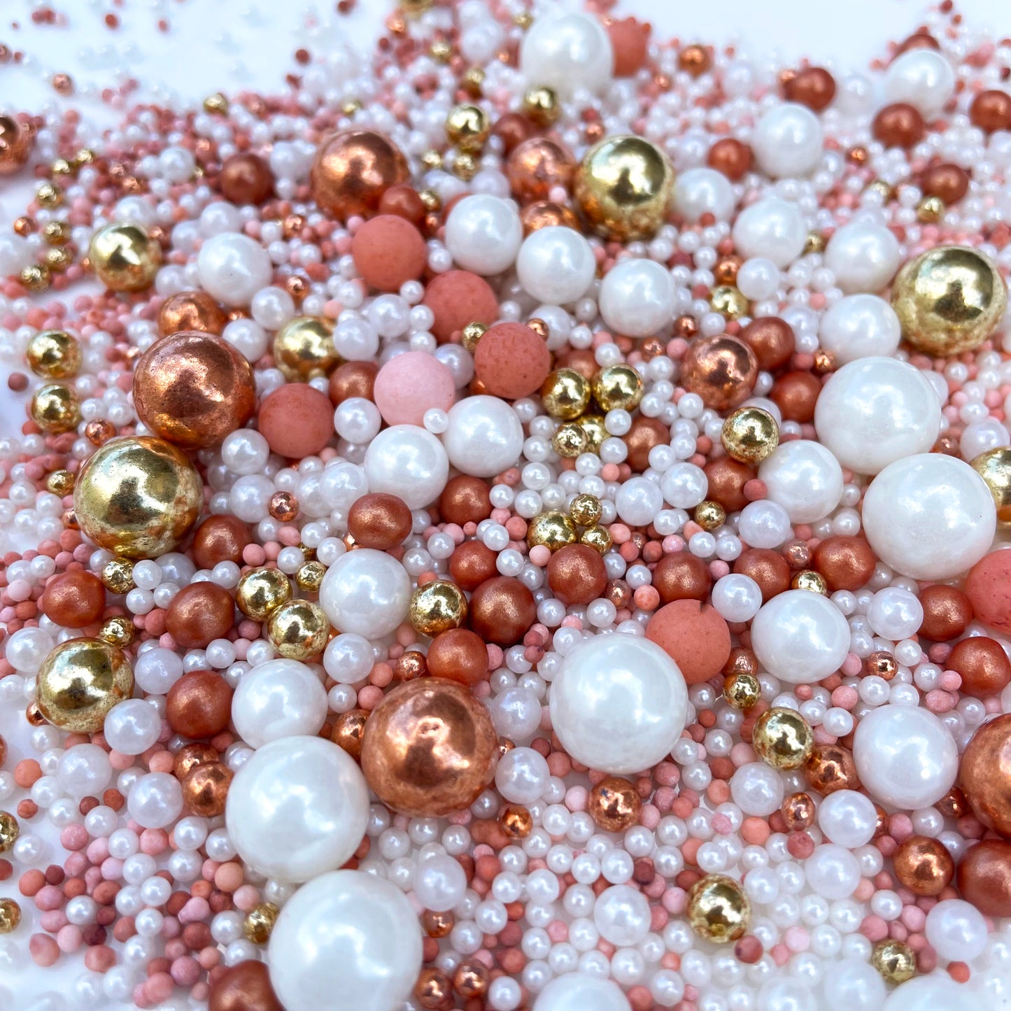 Boho Themed Copper Beige Cake Sprinkles