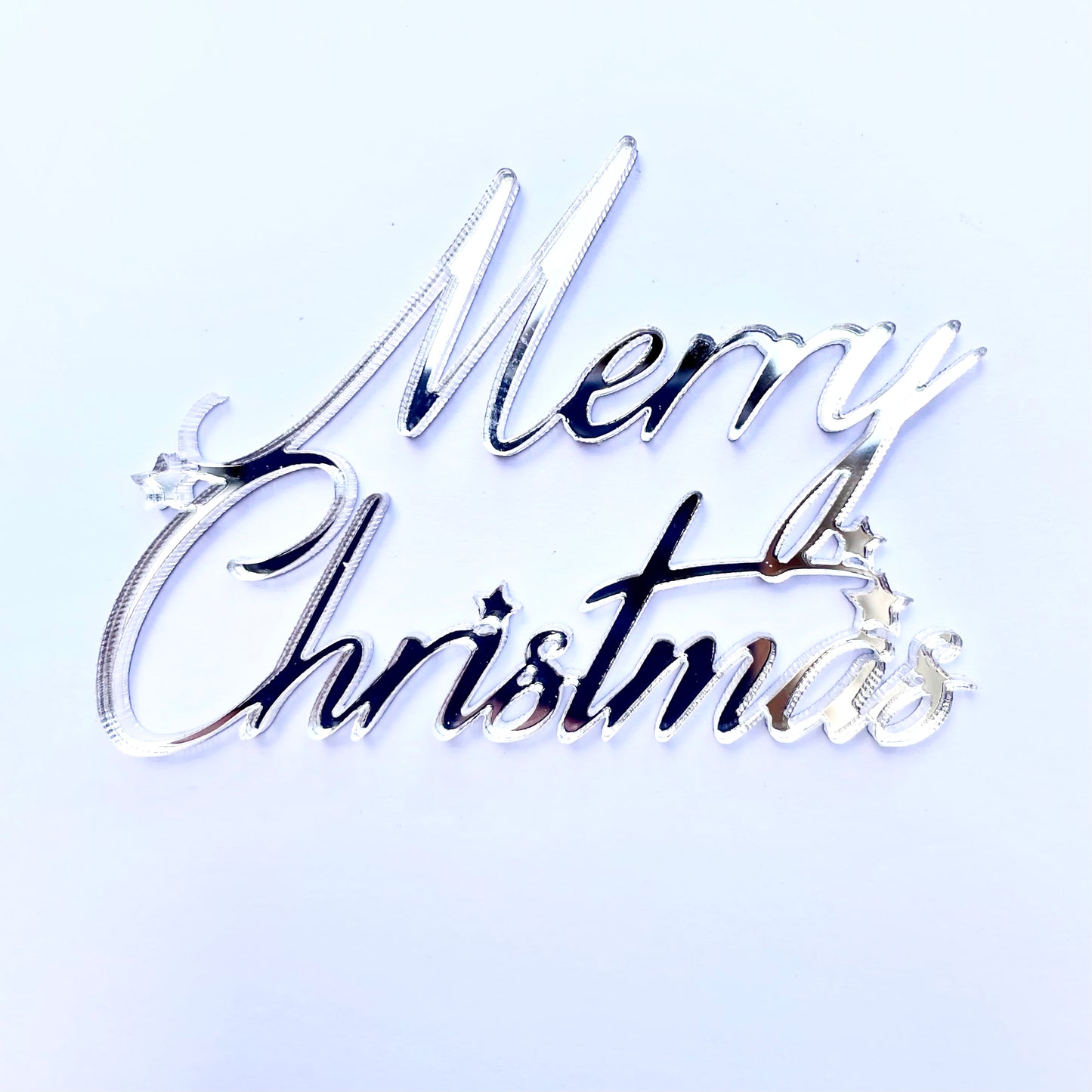 Merry Christmas & Stars Cupcake Charm