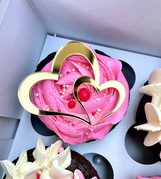 Heart Acrylic Cupcake Charms