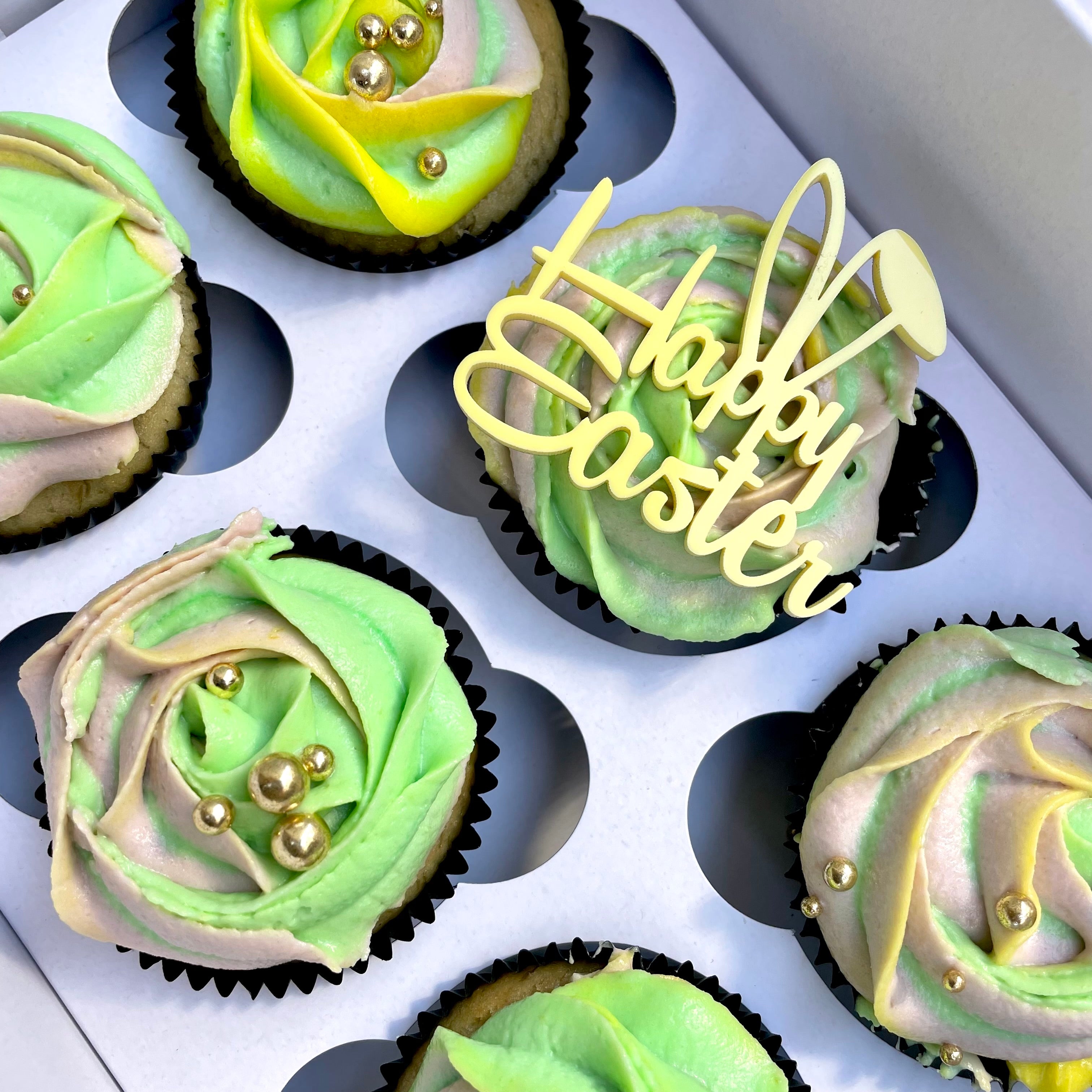 Happy Easter Bunny Cupcake Charms