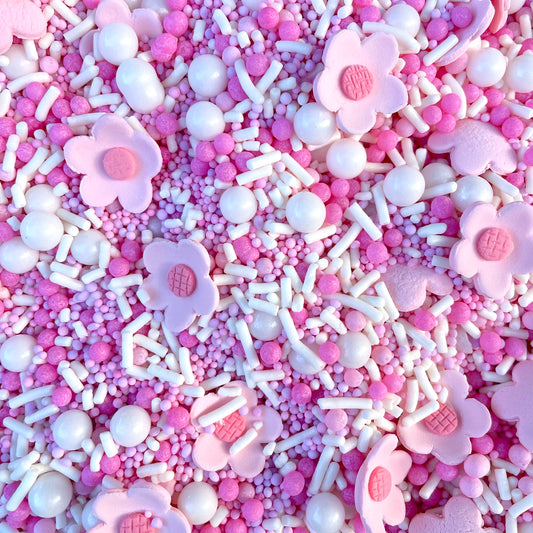 Pink Sugar Blossom Cake Sprinkles