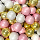 Shimmer pink, white and gold jumbo chocoballs