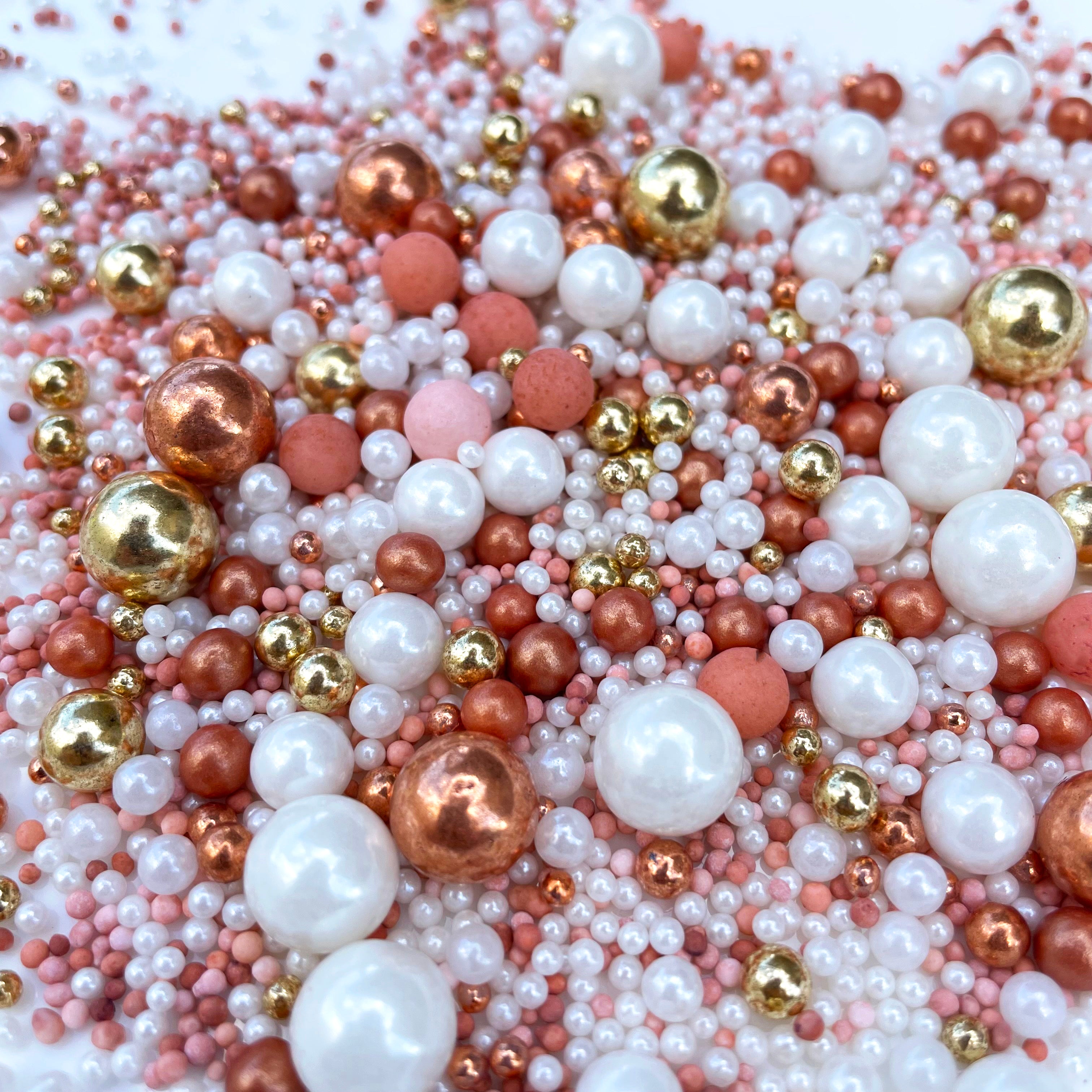 Boho Themed Copper Beige Cake Sprinkles