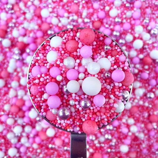 Pink, coral & White Edible Sugar Sprinkles