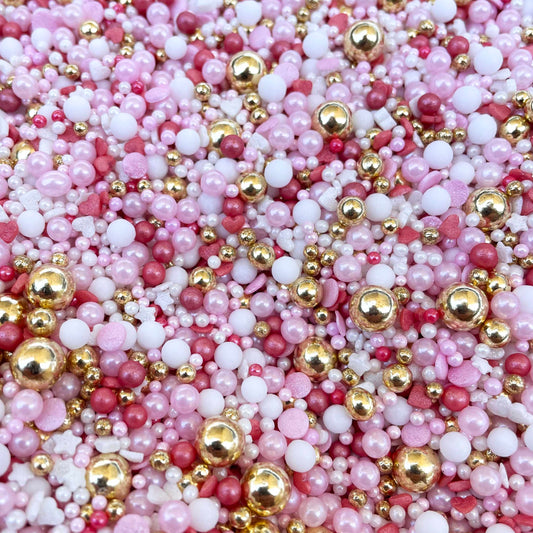 Pink and white sprinkles