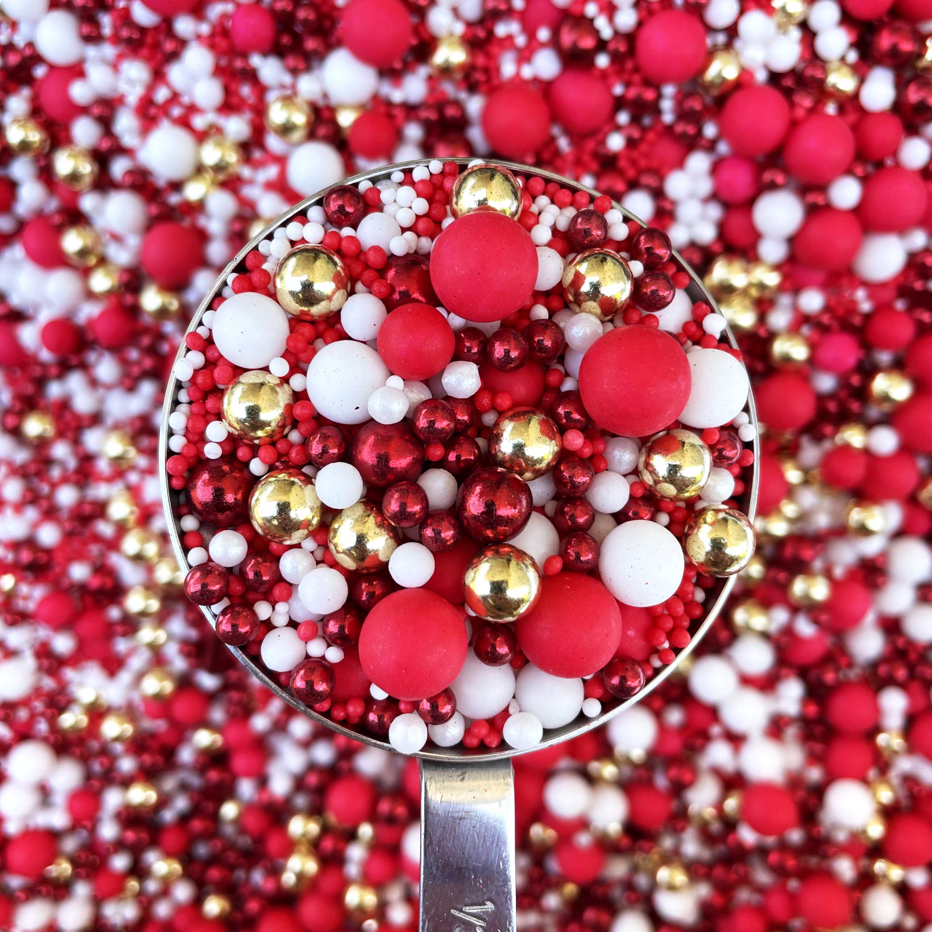 Edible Metallic Red Cake Sprinkles