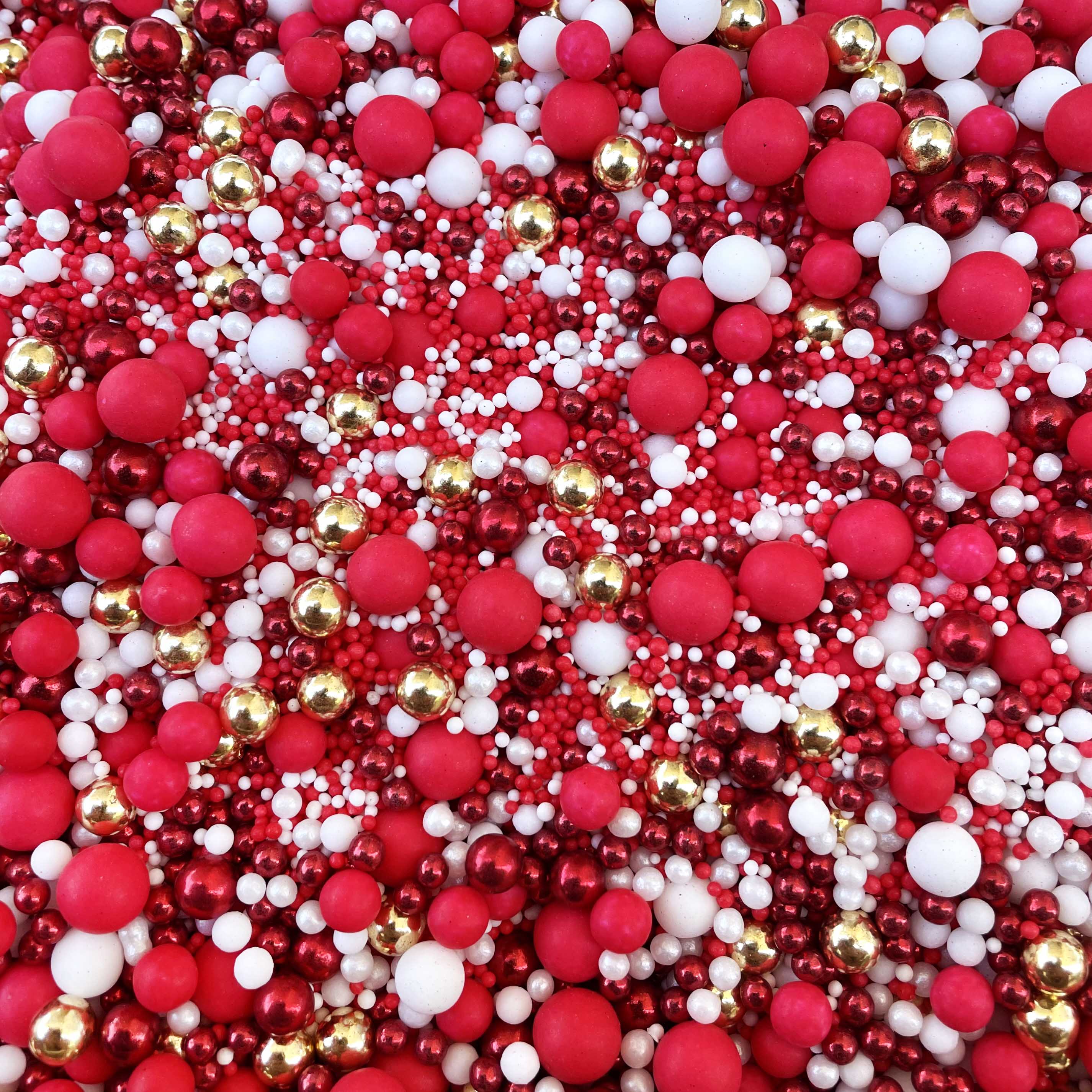 Elegant Red and Gold Cake Sprinkles