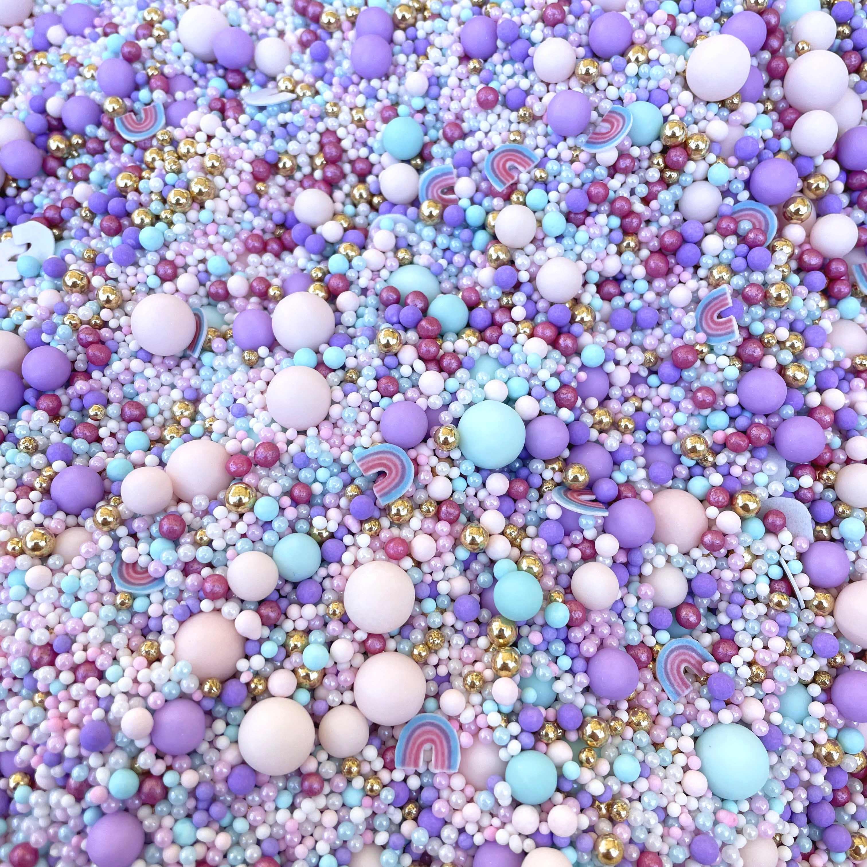 Rainbows and unicorns cake sprinkles