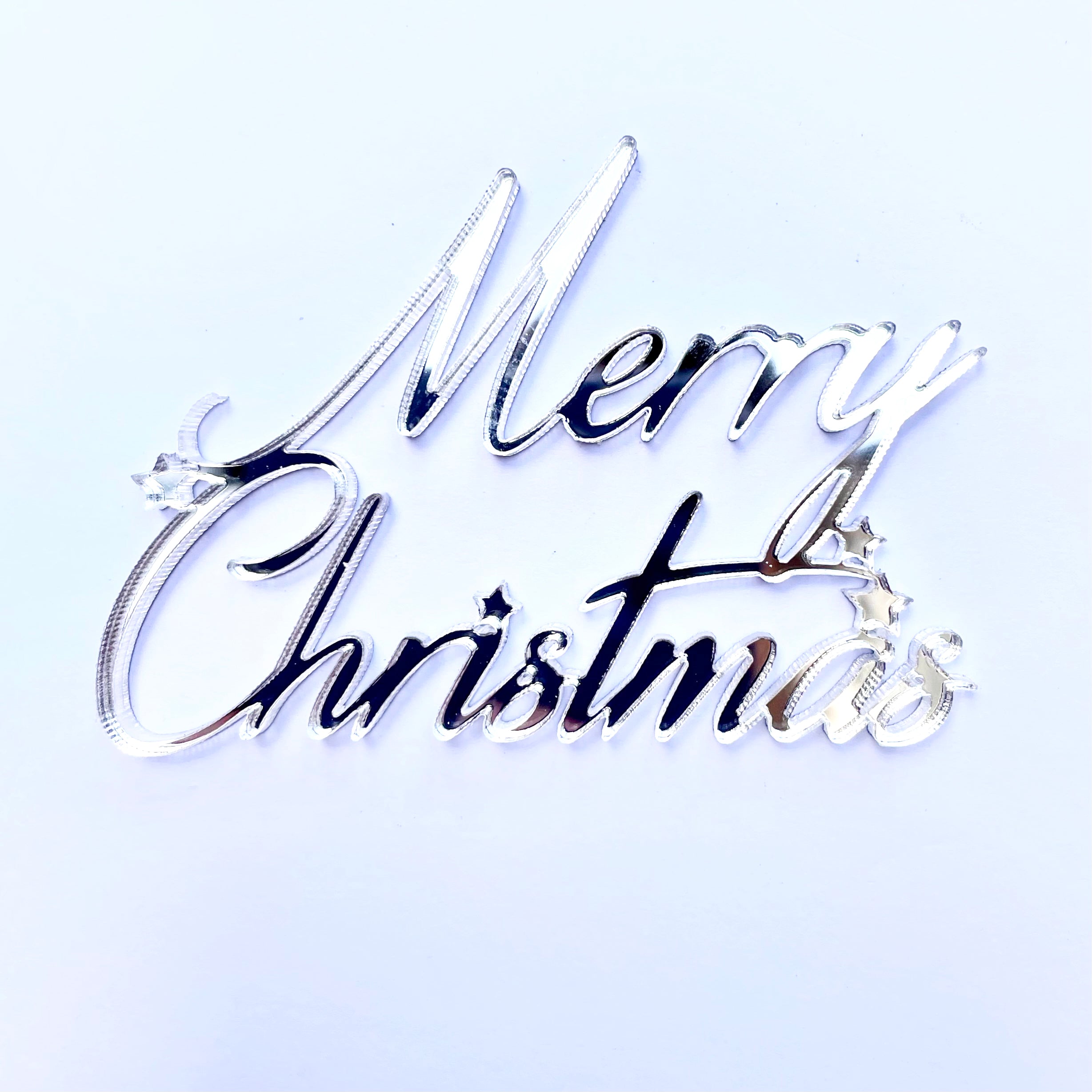 Merry Christmas & Stars Cupcake Charm