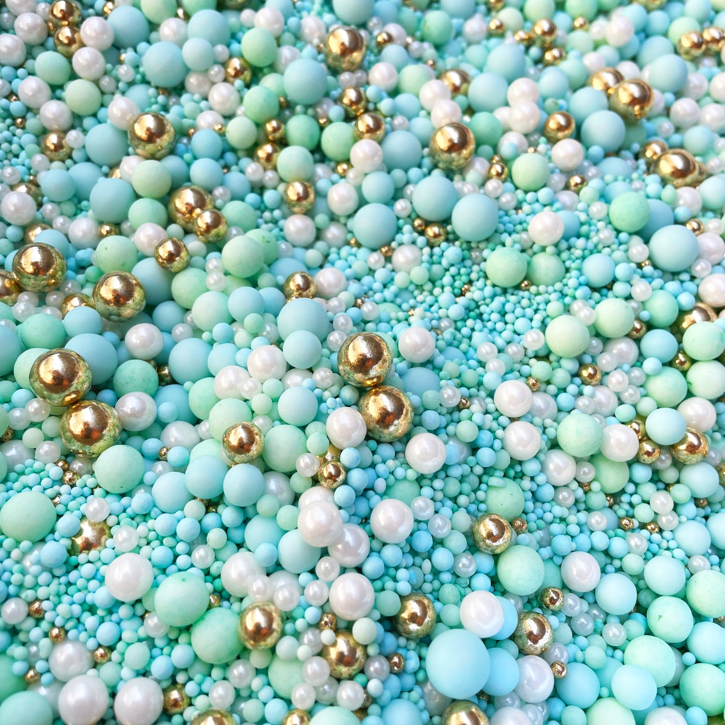 Mint blue water themed cake decorating sprinkles