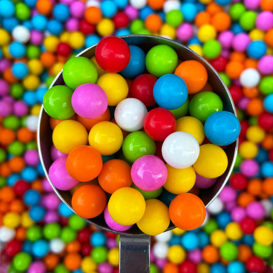 Bright Rainbow Coloured Sugar Pearls